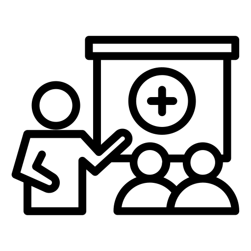 heath education icon, black