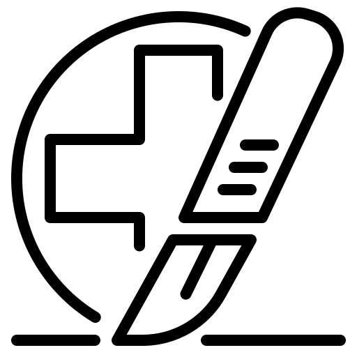 surgical intervention icon, black